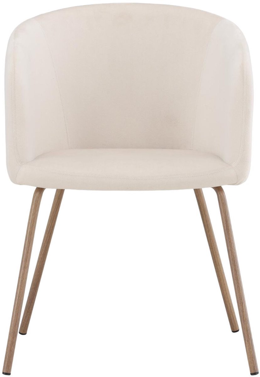 Berit eetkamerstoel armleuning velours beige.