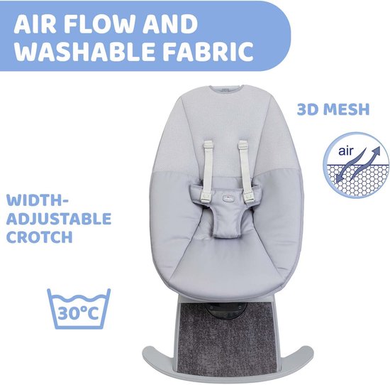 Elektrische Baby Bouncer - Baby Schommelstoel - Baby Vermaken - 8 Verschillende Bewegingen - 77 x 29 x 45 cm — afbeelding 5