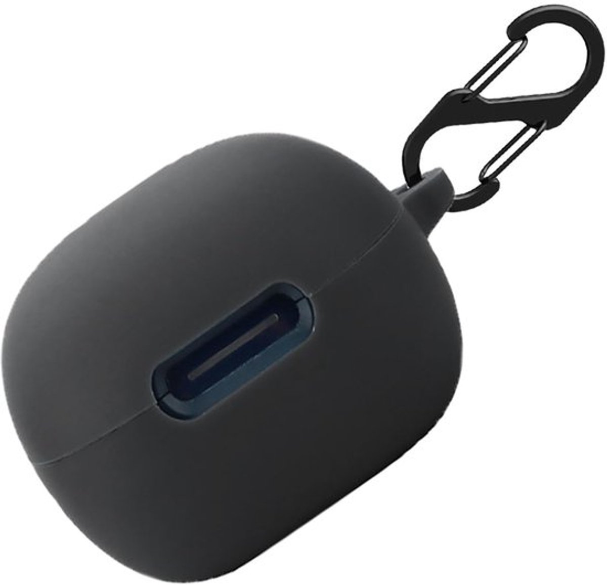 Silicone hoesje voor Soundcore Liberty 4 NC tas, schokbestendige beschermhoes en huidbeschermhoes voor Soundcore Liberty 4 NC met sleutelhanger (Zwart)
