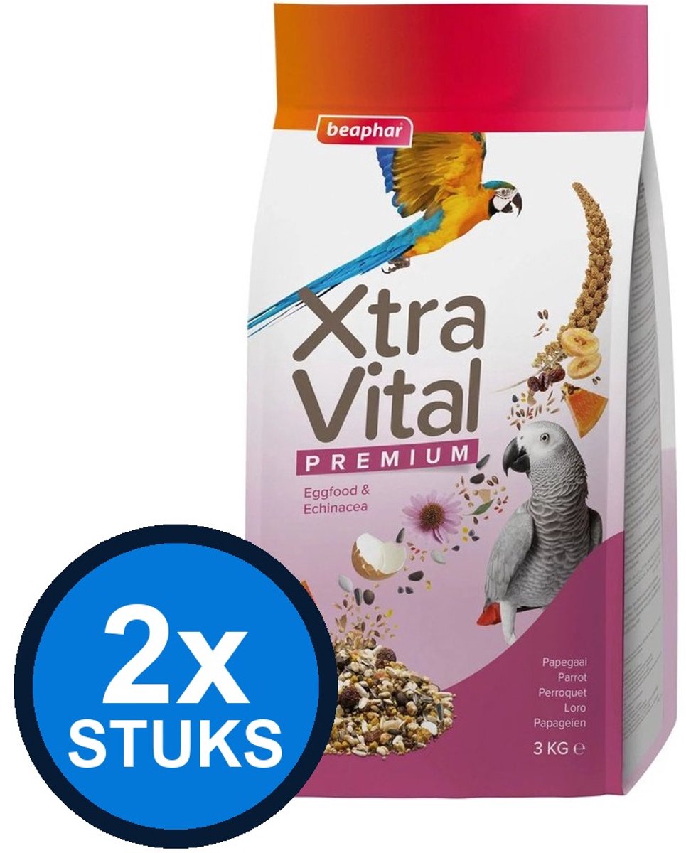2x Beaphar - XtraVital papegaai 3kg - Vogelvoer - 3 kg