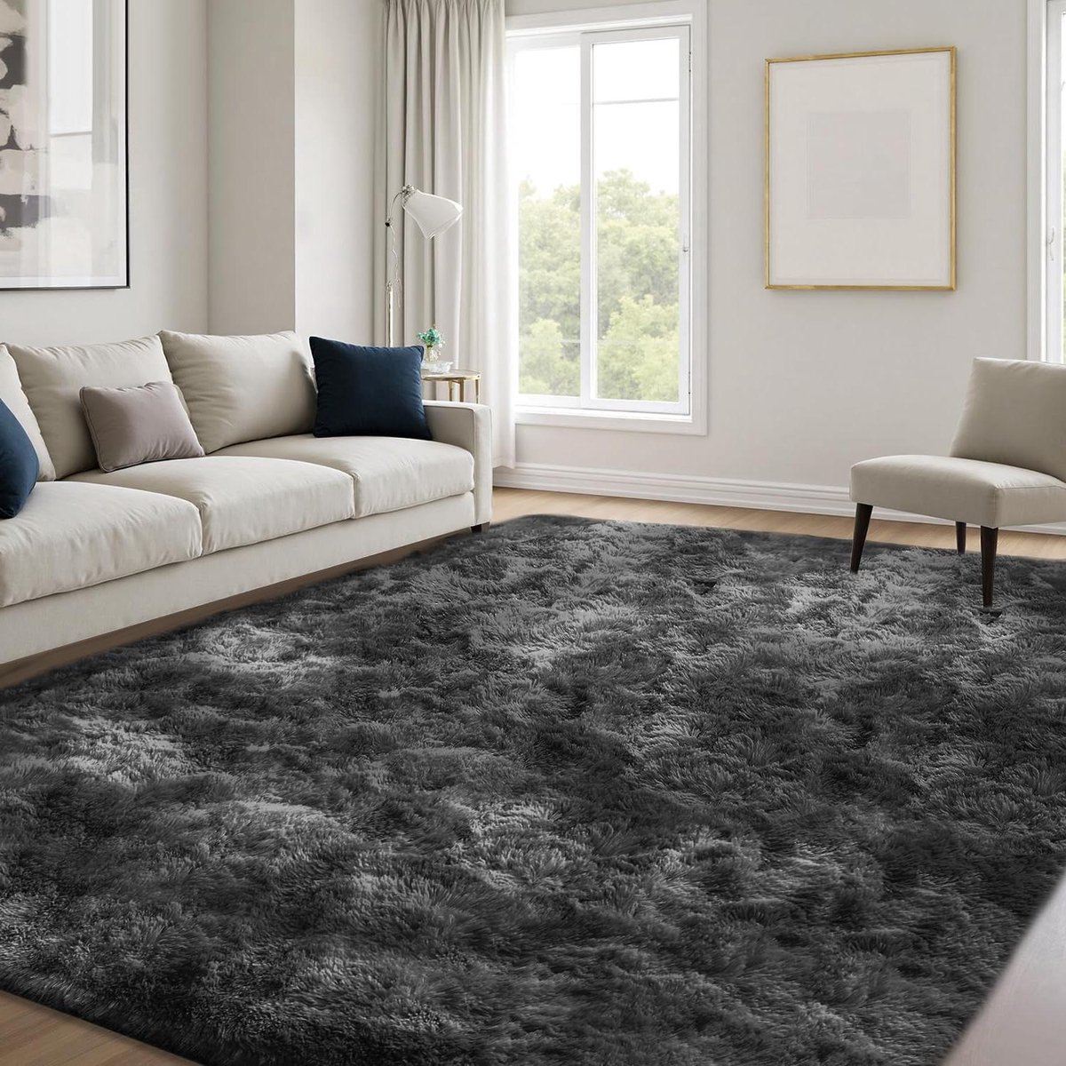 Woonkamer vloerkleed - Shaggy kleed Hoogpolig tapijt - Woonruimte aankleden - Superzacht g