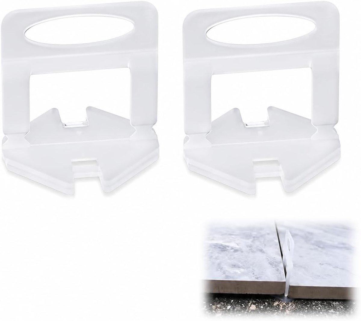 Tegel Leggings Clips 1.5mm - 200 Stuks PVC Nivelering Systeem voor Vloeren, Muren en Tegelprojecten