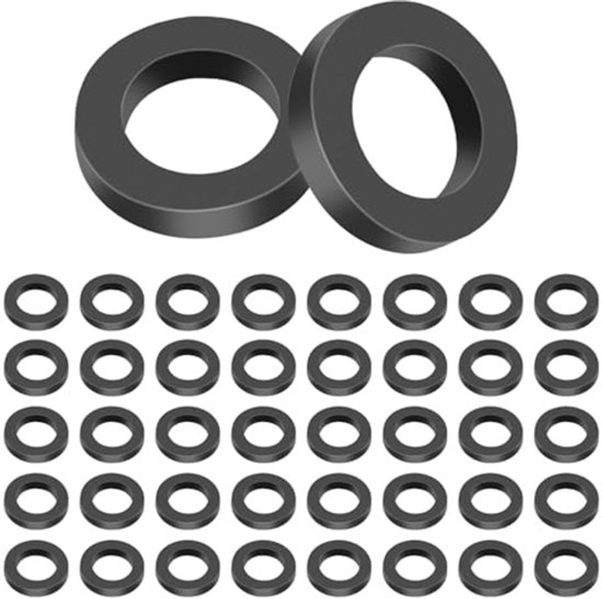 40 stuks douchekopfilterpakking, zwarte waterslangpakkingring van PVC, voorkomt lekkage va