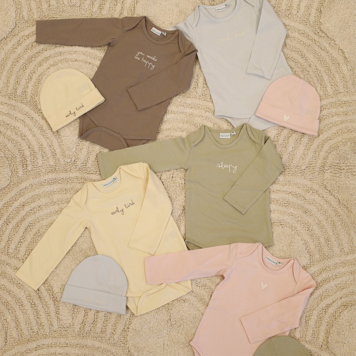 Babylook Romper Lange Mouw Early Bird - Maat 56 - Buttercream