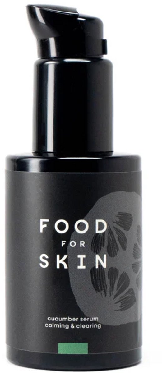 Food for Skin Cucumber Serum - Soothing 60 ml - voor gevoelige huid, vegan, dierproefvrij, zonder parabenen, zonder siliconen, trekt snel in