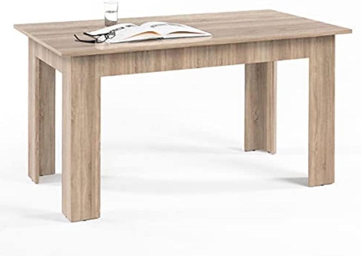 Eettafel Admiral - Eetkamertafel Tafel - Gezellig Tafelen - Afwasbaar Oppervlak - 140 x 75 x 80 cm - Sonoma Imitatie
