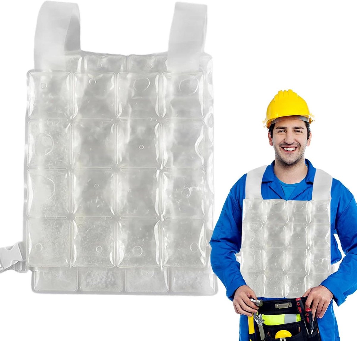 Koelvest - Lichaamskoeling vest - Hitte bestrijden - Meerdere koelzones - 28x30cm - Wit