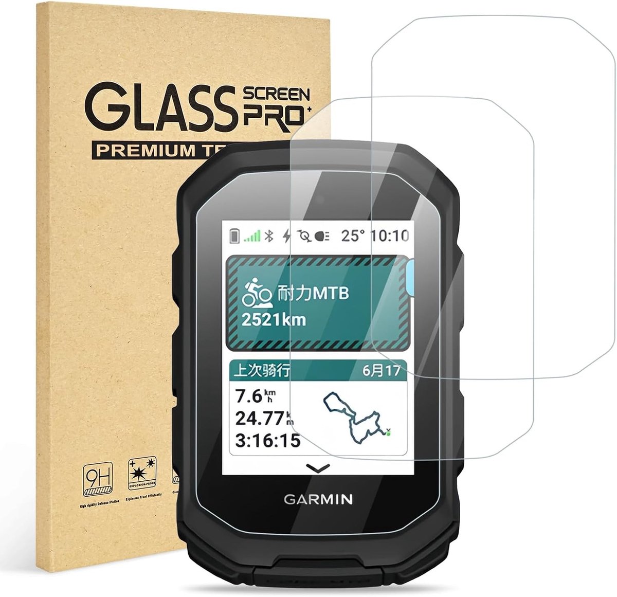 Ultra-Dunne 9H HD Heldere Tempered Glass Screen Protector voor Garmin Edge MTB - 3-Pack, Krasbestendig, Bubbles Vrij, Gevoelig Schermbeveiliging