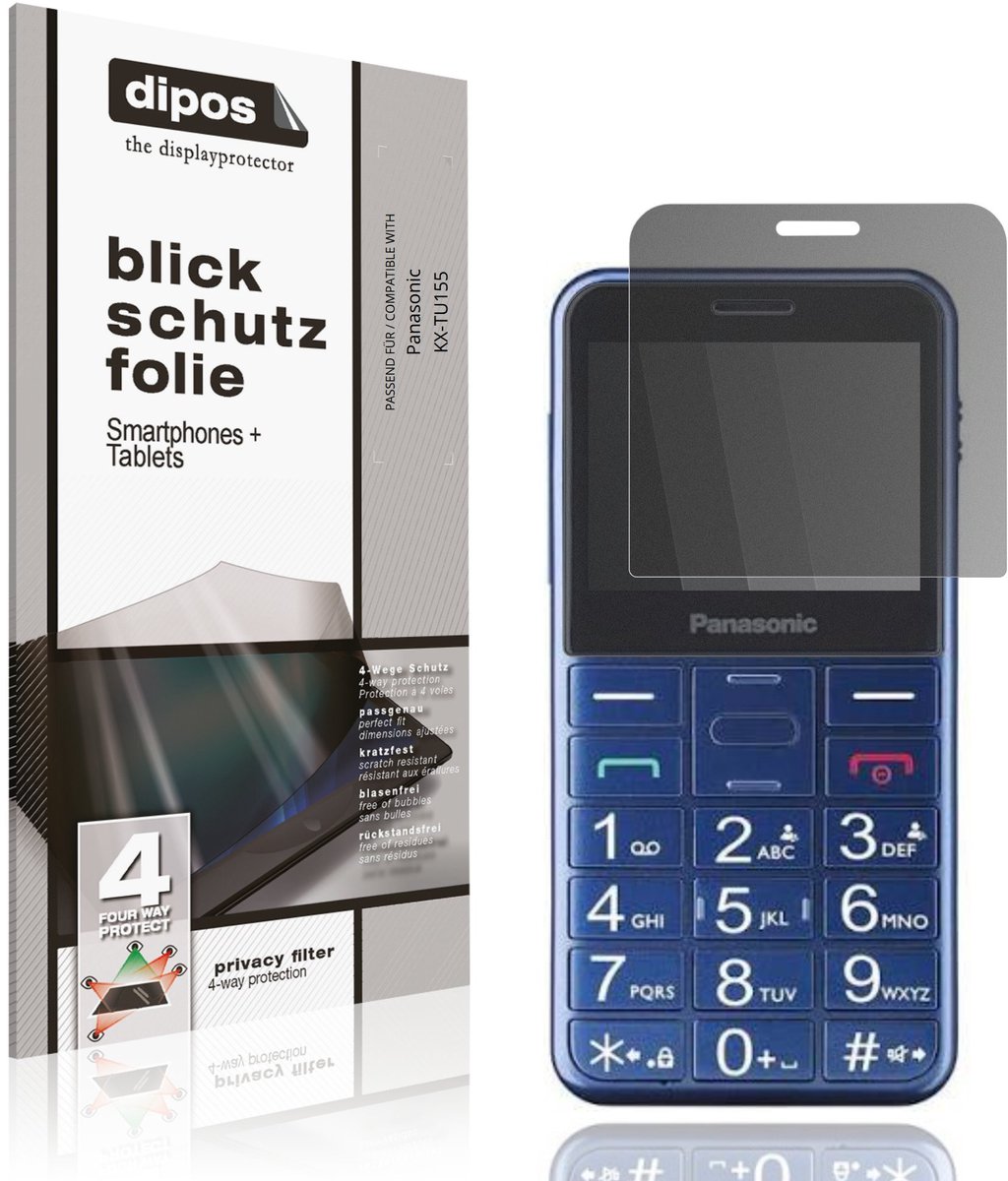 dipos – Matte Privacy Screenprotector geschikt voor Panasonic KX-TU155 | Anti-Spy Beschermfolie