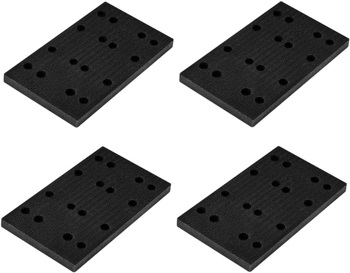 Set van 4 Zachte Schuim Schuurpads, 80 x 133mm, Voor Interface Schuurmachine, Haak en Lussysteem, Perfect voor Schuren en Afwerken