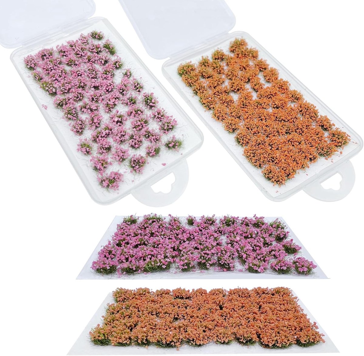 106 Stuks DIY Miniatuur Kleurige Bloemen Bunches Zelfklevende Bloem Vegetatie Groepen voor Spoorweg Landschap Decoratie en Modelbouw Layout