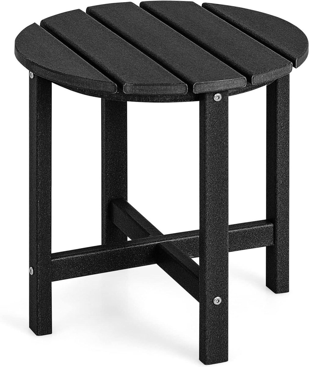 Bijzettafel Kunststof - Tuinmeubel Tafel - Buiten Gebruik - Weerbestendig HDPE - 46 x 46 x 46 cm - Zwart