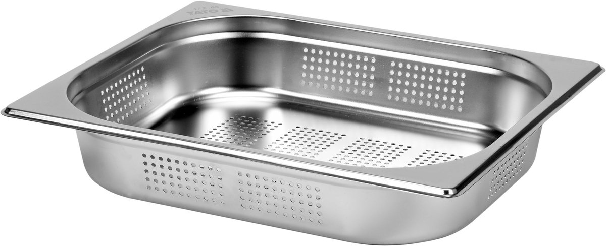YATO Professionele Geperforeerde Gastronorm Bak GN 1/2 – 65 mm Diep – 4.5 Liter – Hoogwaardig RVS 201 – Temperatuurbestendig -40°C tot +300°C