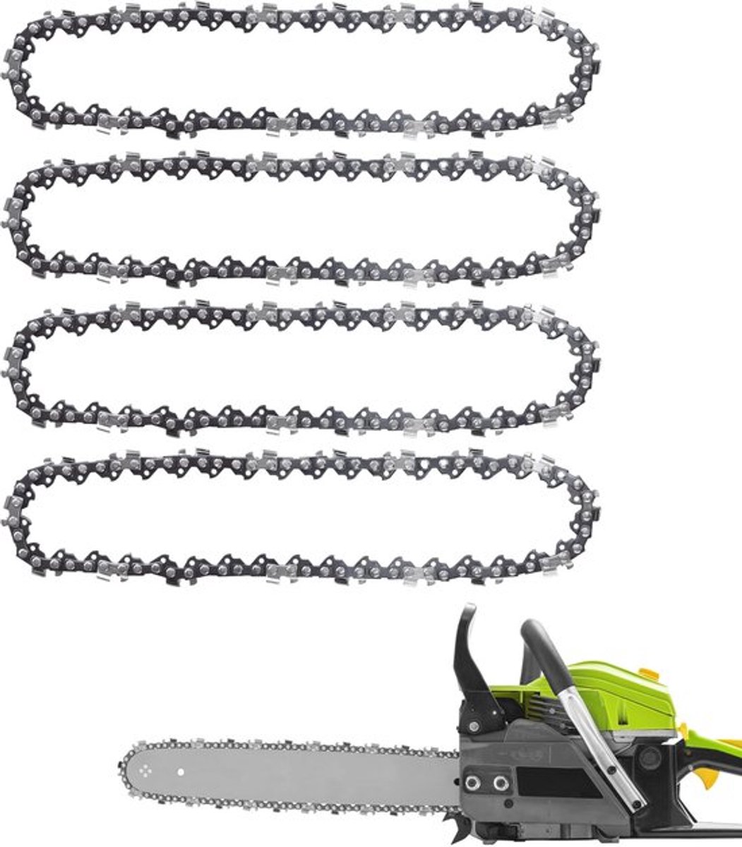 4st 14inch Kettingzaagketting, 52 Aandrijfschakels 3/8" LP Pitch vervanging van Kettingzaagketting voor Craftsman Echo Poulan Ryobi Worx, Stalen Kettingzaagblad voor het Snoeien van Bomen