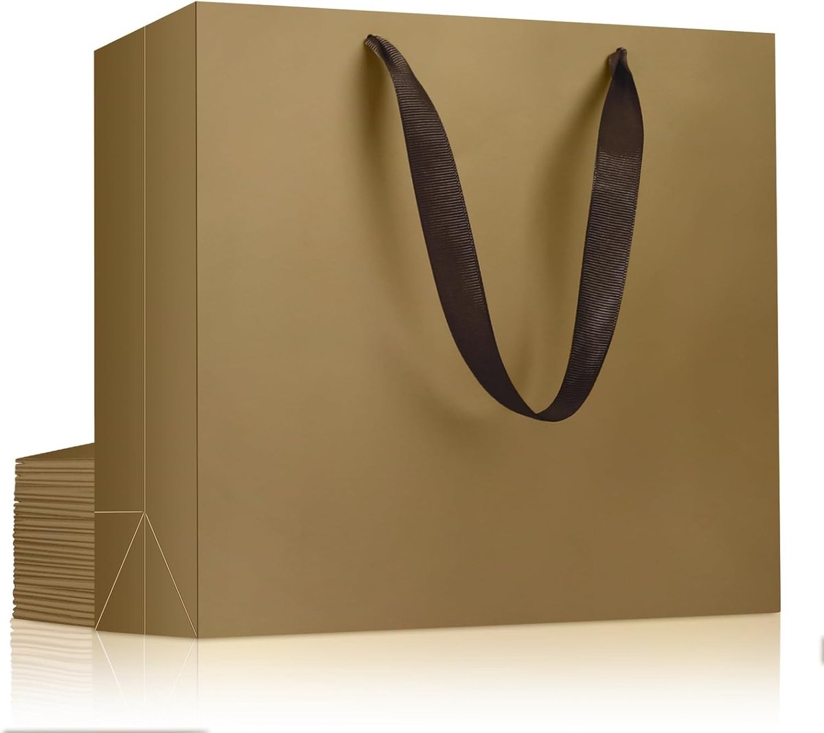 Grote Cadeautassen met Handvatten - 10-Pack Bruine Papieren Tassen voor Verjaardagen - 32x11.5x28cm, Stevige 230GSM Kwaliteit