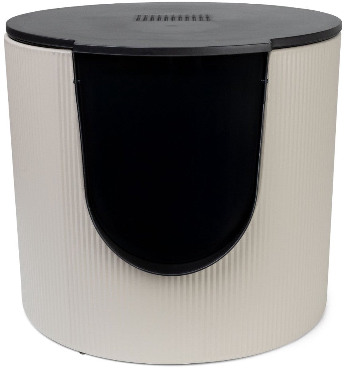 District 70 FUSE - Design Kattenbak met Cover - Incl. Koolstoffilter - Ribbed Tin Beige
