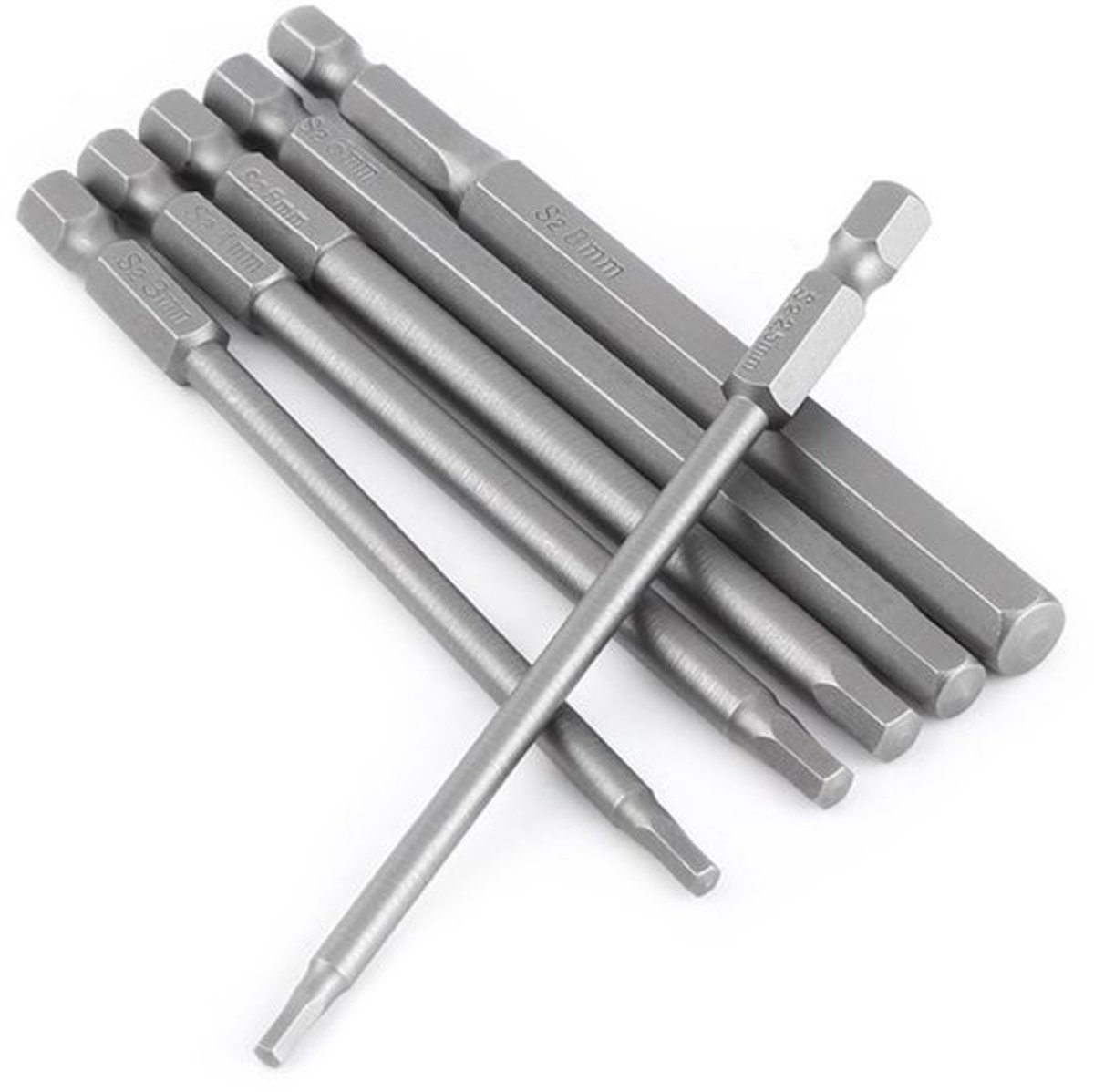 6pcs 100mm 1/4" Magnetische Schroefbits - Hoge Precisie - Ergonomische Handgreep