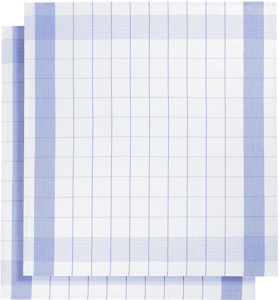 De Witte Lietaer Theedoek Glazendoek Mixte Blue 2 stuks 68 x 68 cm