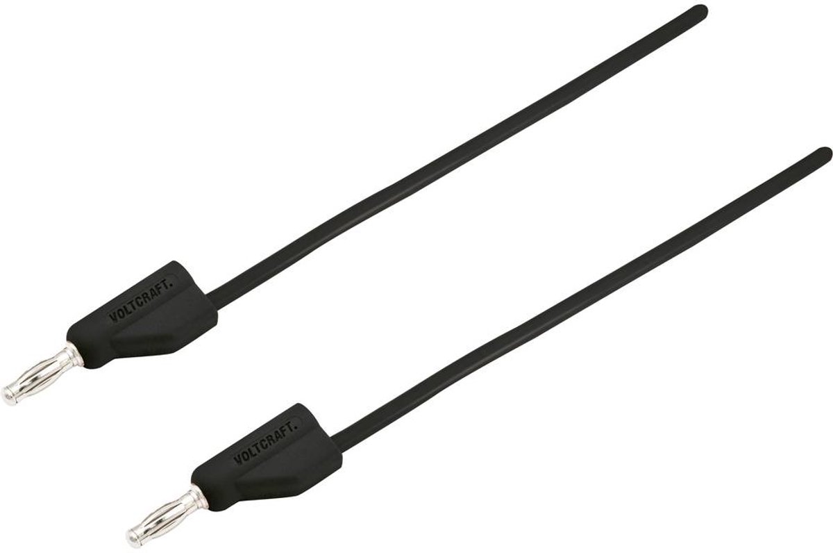 Image of VOLTCRAFT MSB-300 Meetsnoer Banaanstekker 4 mm Silicone 25.00 cm Zwart 1 stuk(s)