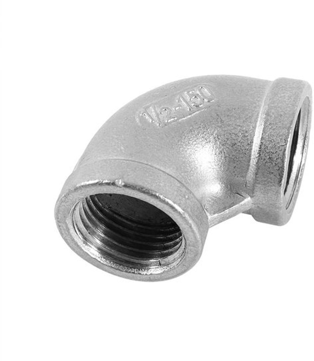 1/2 "elleboogbuisconnector 90 graden gebogen roestvrij staal binnendraad DN15 90 graden gebogen roestvrijstalen draadbuisconnector