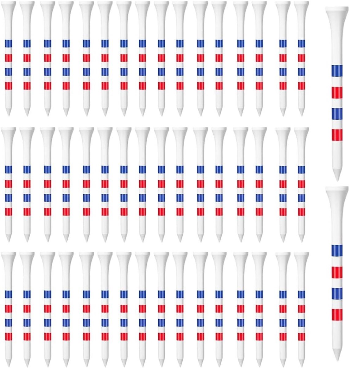 Houten golftees van 83 mm met kleurmarkeringen, robuuste en herbruikbare accessoires voor golfers en driver gebruik