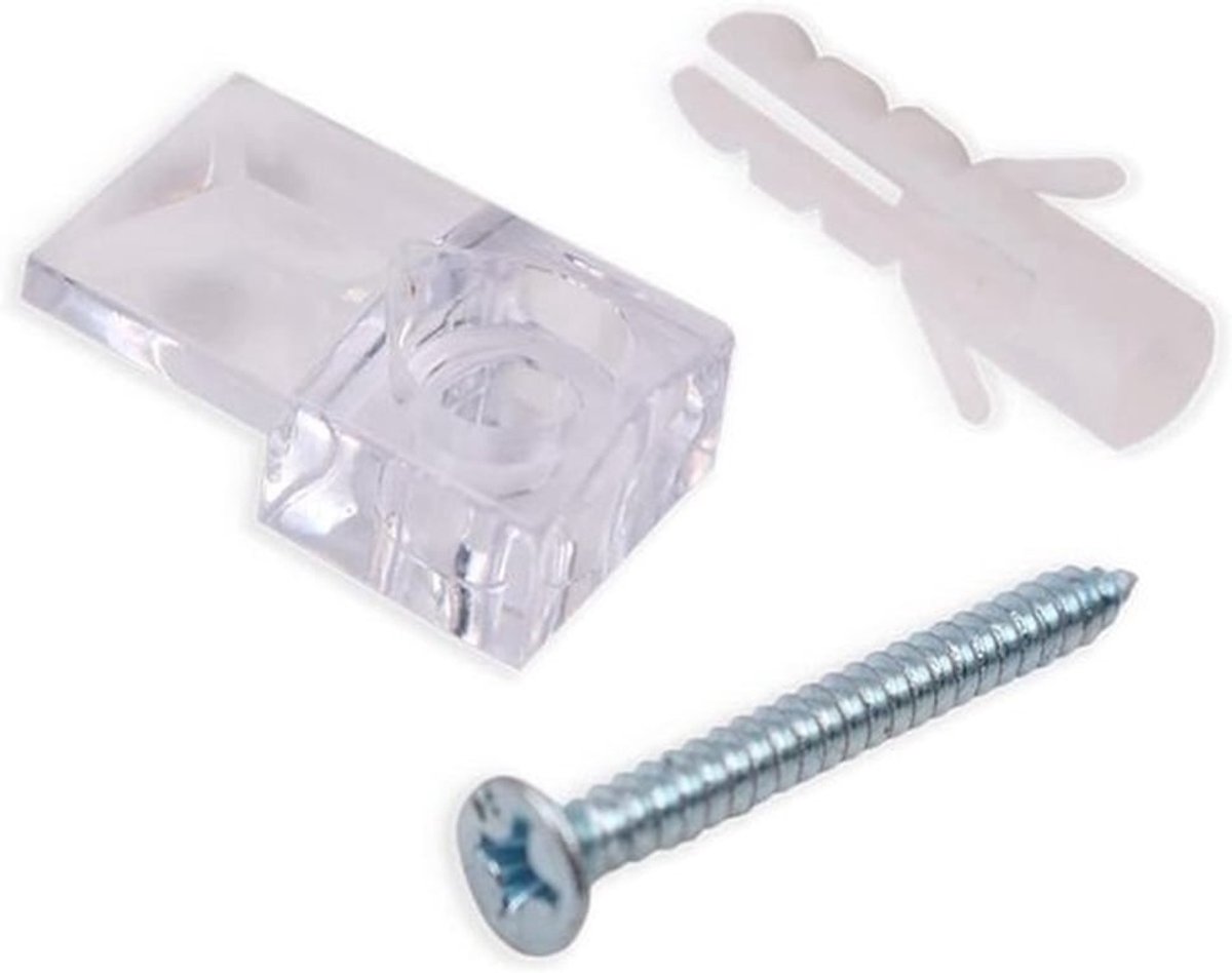 Muurbevestiging Spiegels - Bevestiging Klemmen - 20 Stuks - Transparant - Glas Spiegel - M