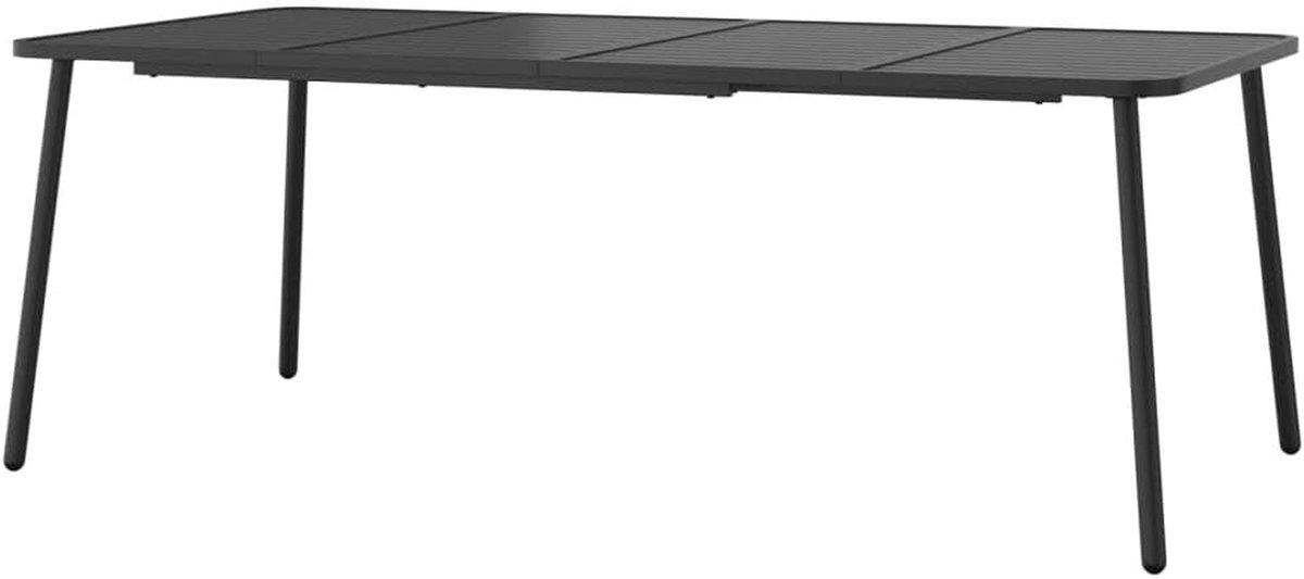 Tuin Eettafel - Picknicktafel Terrastafel - Buiten Dineren - Trendy Lat Design - 200x100x71 cm - Antraciet