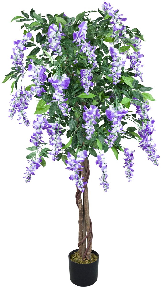 Kunstmatige Plant Wisteria Chinese Blauweregen 160cm Echt Hout Decovego