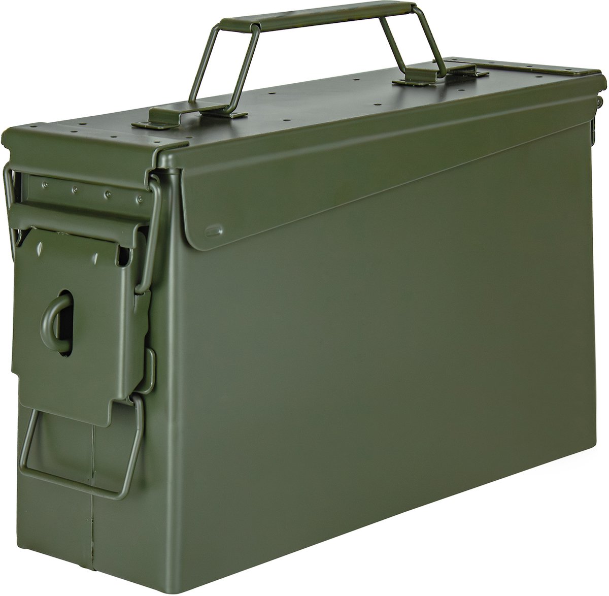 Trucky Munitiekist – Metalen kist / Opbergdoos met deksel – 28 x 10 x 18 cm – Legergroen metaal