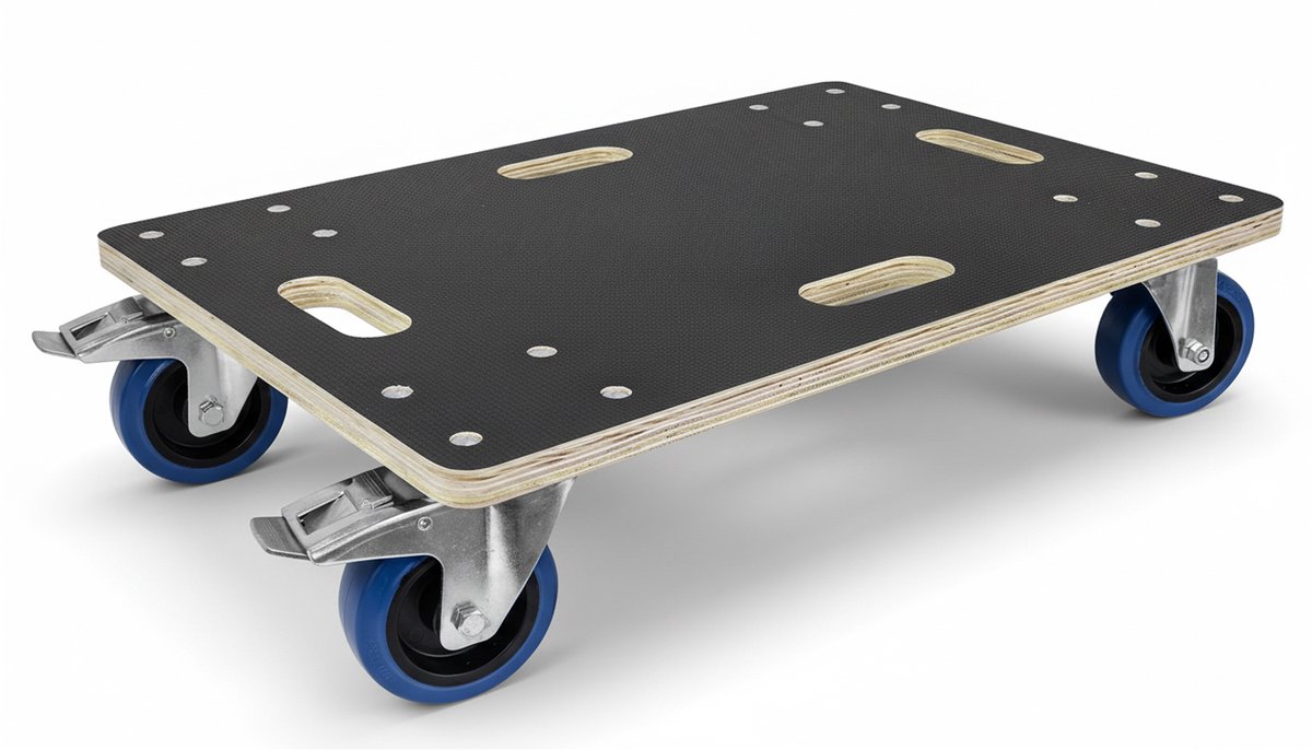 Trucky Dolly 40 x 60 cm – 800 kg Transportroller – Meubelroller met 4 wielen en 2 remmen – Transportkar / Trolley voor het verplaatsen van meubels