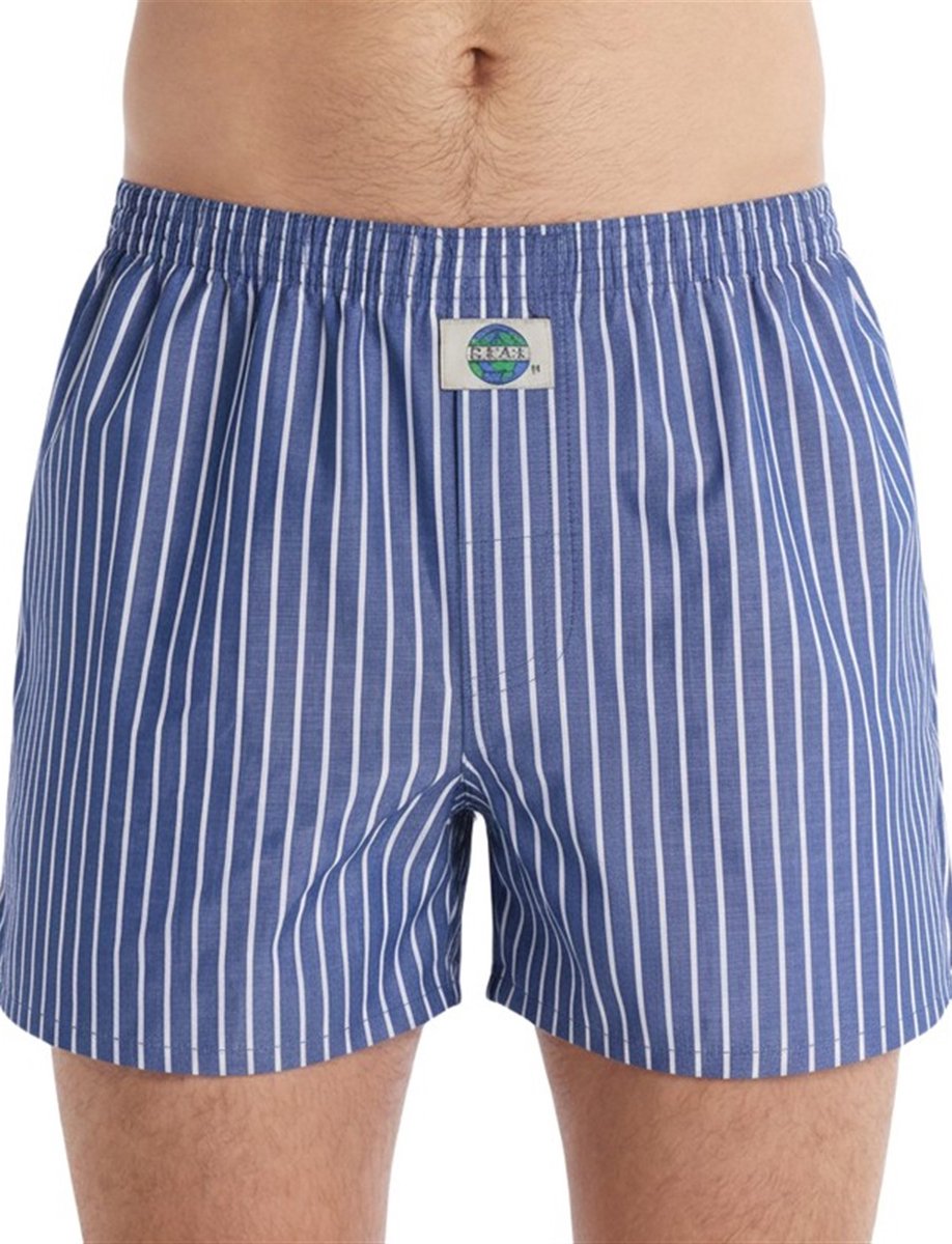 DEAL heren wijde boxershort stripe blauw & wit 192298