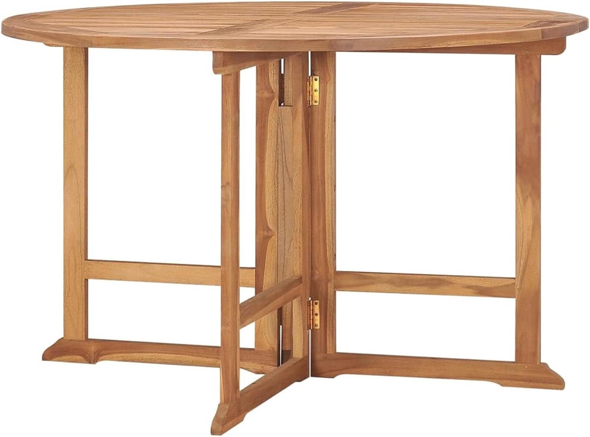 Inklapbare tuintafel - Houten tafel buiten - Buiten dineren - Fijn geslepen teakhout - 110x75 cm - Houtkleur