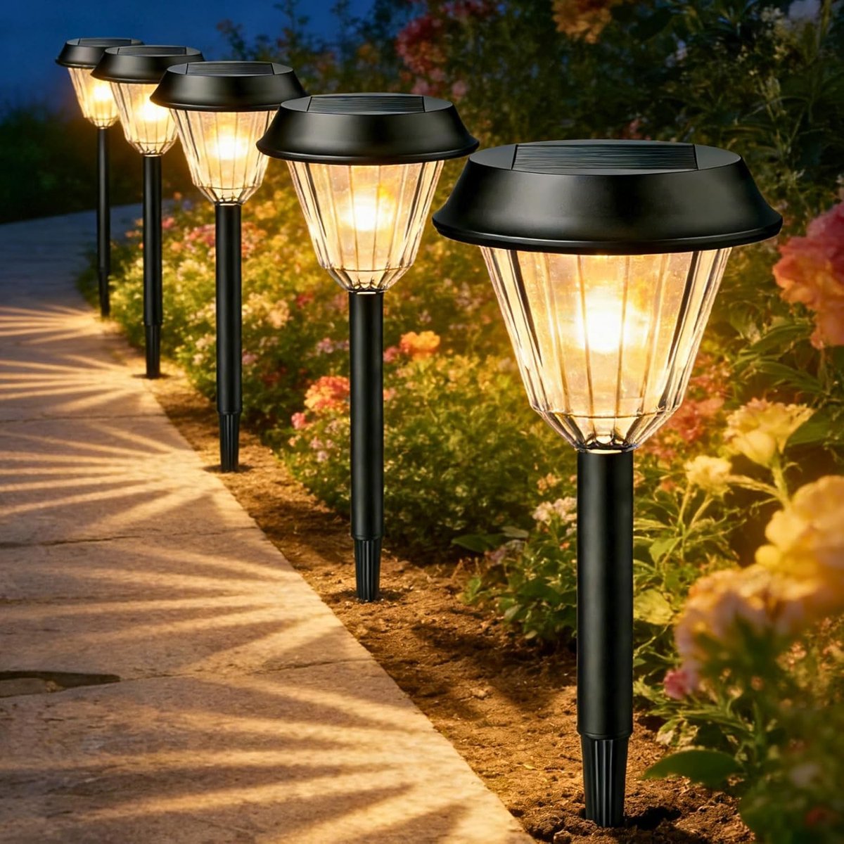 Solar Tuinverlichting - Kunststof - Automatische LED verlichting - Waterdicht - Voor Buiten