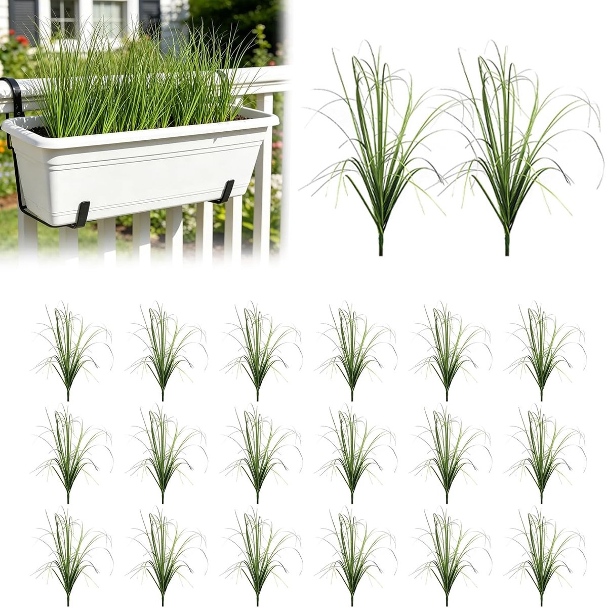 SnelShoppen - Kunstplanten Tarwegras 40 cm - Realistische Kunstplanten Voor Buiten en Binnen - UV-bestendig en Onderhoudsvrij - 20 Stuks Kunststof Dec