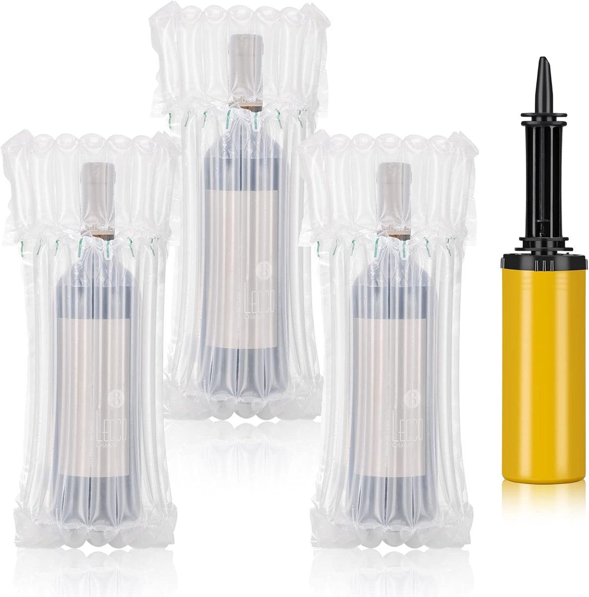 SnelShoppen - 50 Stuks Inflatable Wine Bubble Sleeves - Beschermende Wijnfles Reiszakken voor Vliegtuig, Koffer, Luchttransport - Veilig en Betrouwbaa