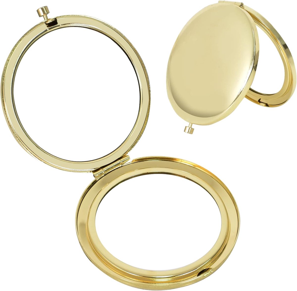 SnelShoppen - 7cm Compact Spiegel, Mini Ronde Make-up Spiegel Vouwbaar & Handheld 2-Zijdig 1x/2x Vergroting, Kleine Draagbare Handspiegel voor Vrouwen