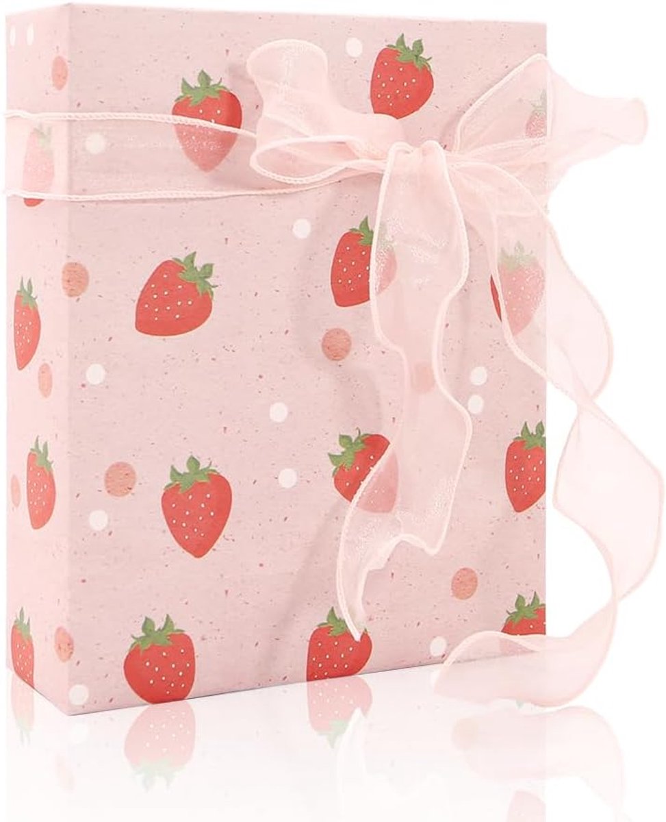 SnelShoppen - Aardbeien Inpakpapier, Roze Aardbeien Cadeaupapier voor Verjaardag, Babyshower, Zomer Hawaii Thema Feest, Aloha Luau Pool Party, Feestda