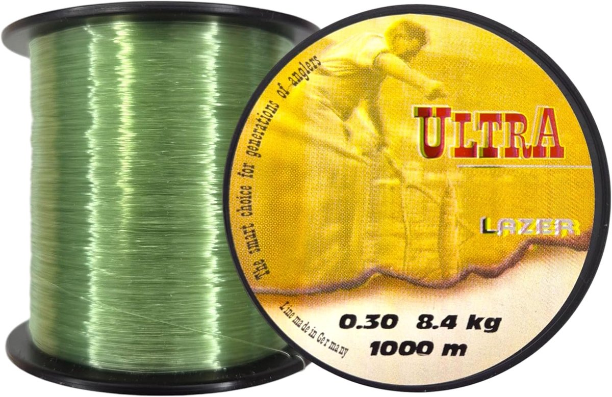 SnelShoppen - Ultra Monofil Fishing Line 1000m 0.3mm 8.4kg Groen - Perfect voor Karper, Snoek, Zander en Basis Vissen - Duurzaam Nylon Visdraad