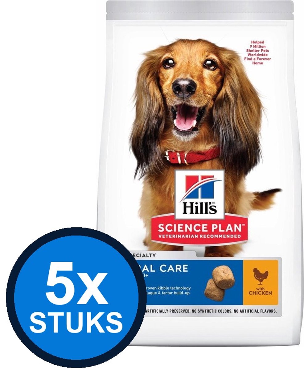 5x Hill's - Science Plan dog ad oral care chicken 2kg - Hondenvoer - 2 kg