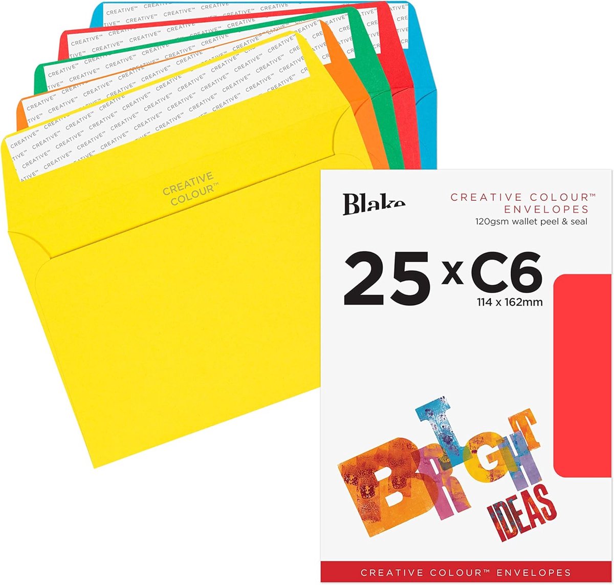 SnelShoppen - Peel & Seal Wallet Enveloppen C6 114x162mm - Assortiment Heldere Kleuren - 120gsm - 25 Stuks - Perfect voor Post, Feesten en Cadeaus
