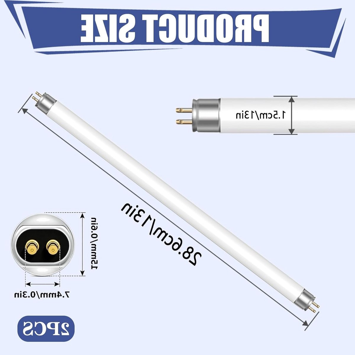 Fluorescentie Lamp T5, Bi-Pin Aansluiting, Helder Witte Lichtbron voor Verlichting, Energiezuinig en Duurzaam