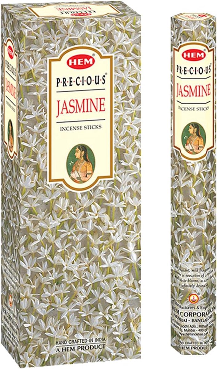 SnelShoppen - Precious Jasmine Wierook - 6 Tubes van 20g - Natuurlijke Geuren voor Meditatie, Yoga, Spirituele Rituelen en Thuisgebruik