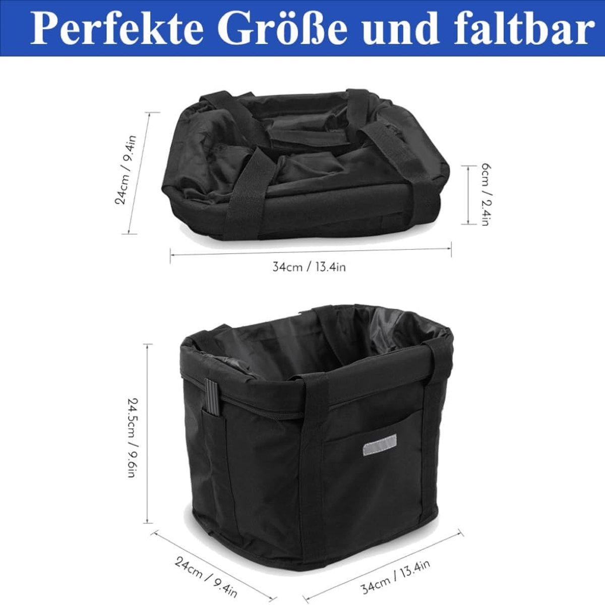SnelShoppen - Fietsmand Voor Voorste Fietsstuur - Draagbare Fietstas - Honden- en Kattenmand - Robuuste Aluminium Frame - Ideaal Voor Commuting en Win
