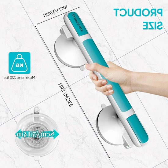 Veilige Handgreep voor Senioren, Suction Cup Beugel voor Badkamer, Douche en Toilet zonder Boren, Ideaal voor Extra Steun en Stabiliteit — afbeelding 3