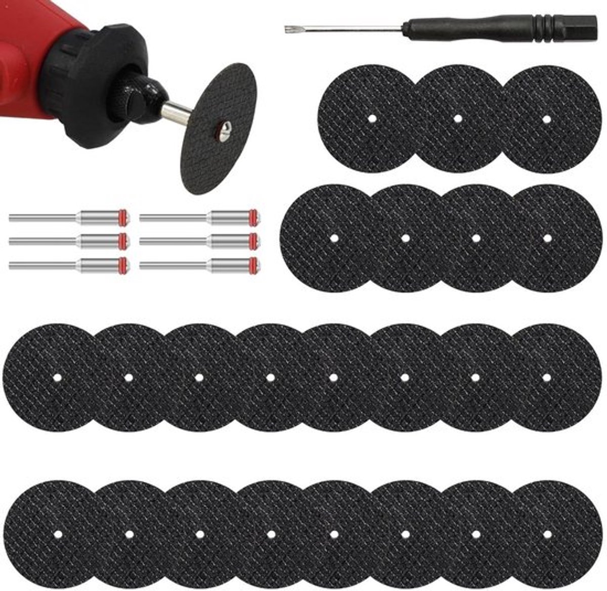 doorslijpschijven set 60 stuks - roterende gereedschapsdoorslijpschijven - mini-metalen 6 stuks met 3 mm spanhouder