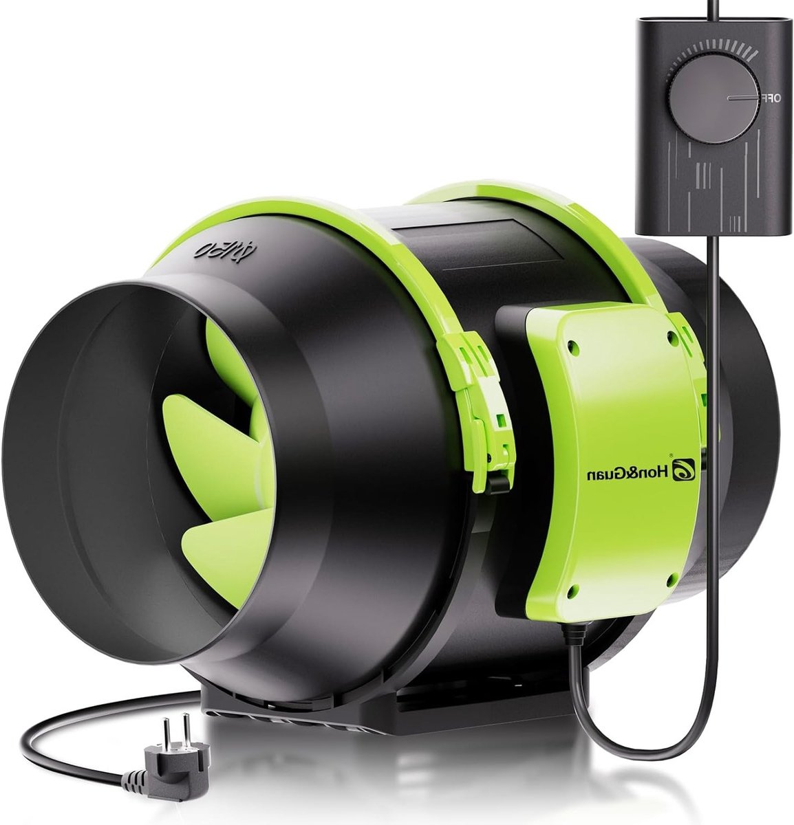 Stille 150 mm buisventilator met snelheidsregelaar voor rookafzuiging, badkamer en lasergr