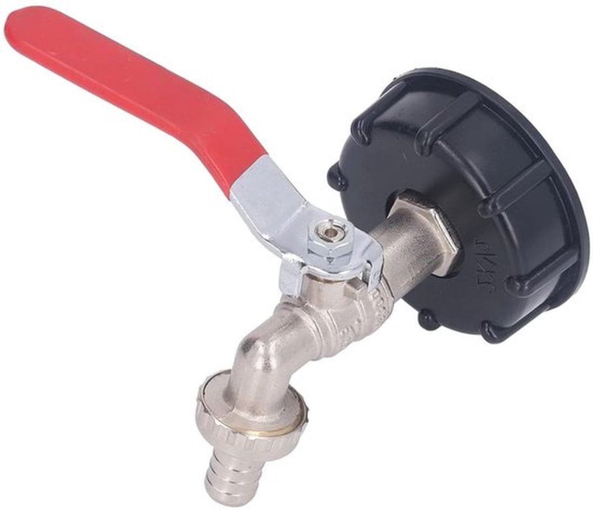 Tankkraan Adapter Messing 1/2 inch - Voor S60X6 IBC Tank - Waterafvoer Tuinbenodigdheden