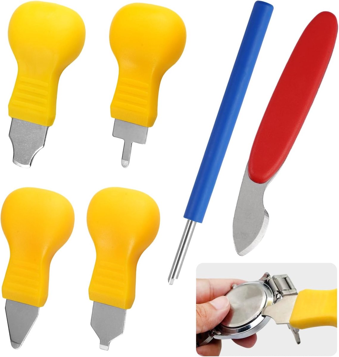 SnelShoppen - 6-delige Horloge Reparatieset | Professionele Opener voor Batterijwissel | Duurzaam, Roestvrij, Corrosiebestendig | Diverse Maten voor E