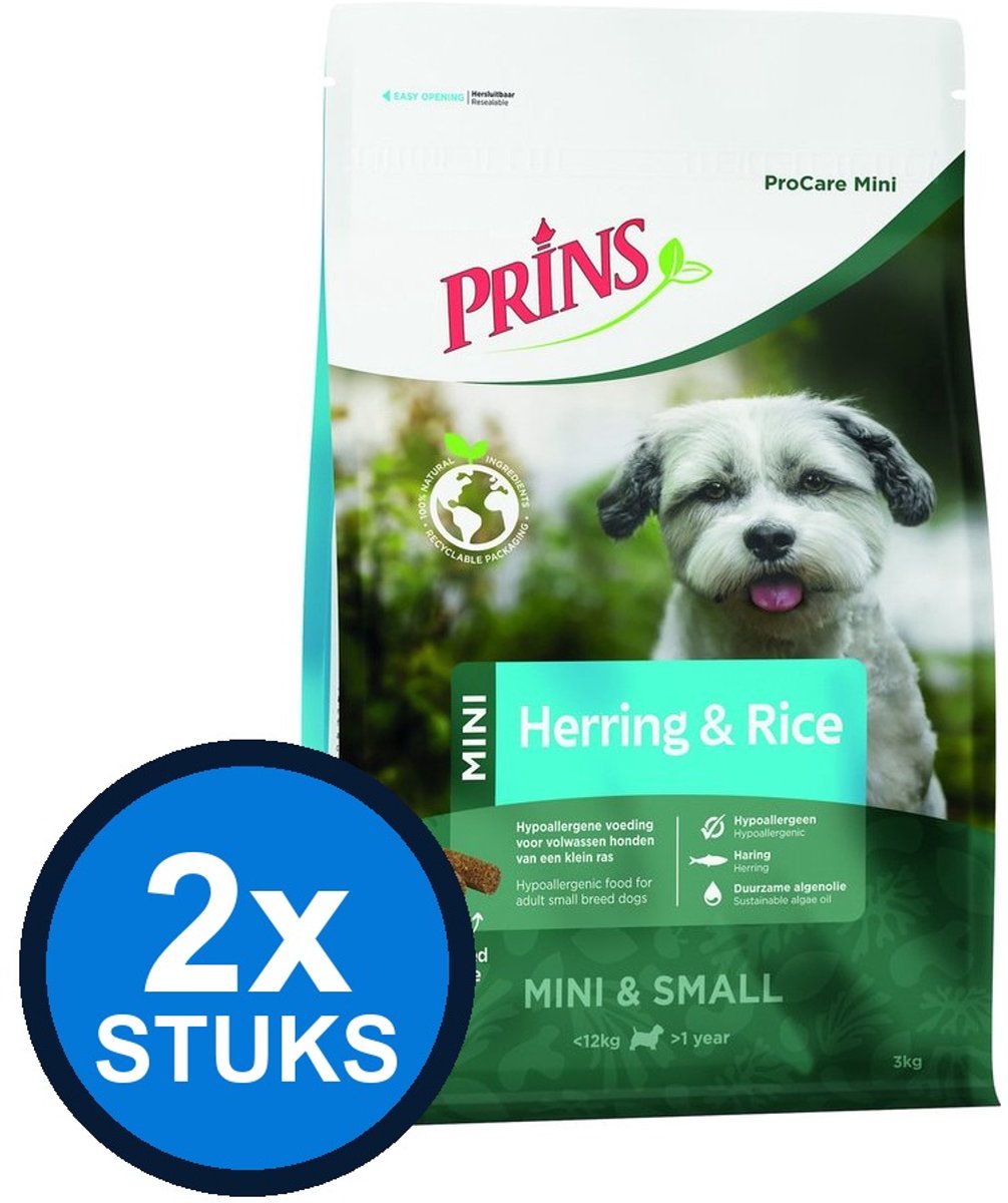 2x Prins - ProCare mini herring&rice 3kg - Hondenvoer - 3 kg