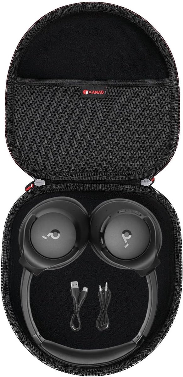 SnelShoppen - Hoofdtelefoon Case voor Noise Cancelling Koptelefoons - Schokbestendig EVA en VELVET - Ruimte voor Accessoires - Ideaal voor Reis en Ops